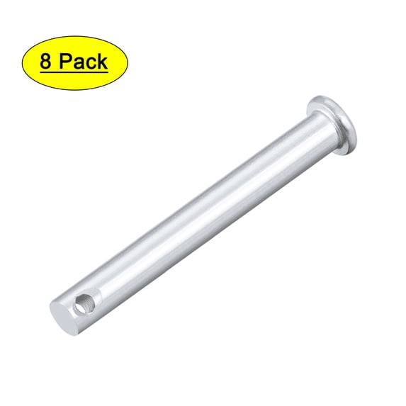 Single Hole Clevis Pins -8mm x 80mm Flat Head Zinc-Plating Solid Steel Link Hinge Pin 8Pcs