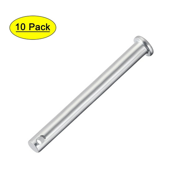 Single Hole Clevis Pins,8mm x 80mm Flat Head Zinc-Plating Steel 10 Pcs