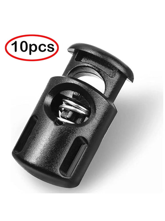 Plastic Spring Cord Locks for Drawstring, Single Hole Paracord Toggle Stopper Clasp, Elastic Shoeslace Lock Sweatpants Hoodie String Clips, Bungee Swim Goggles Gloves String Lock Replacement, 10 Pcs