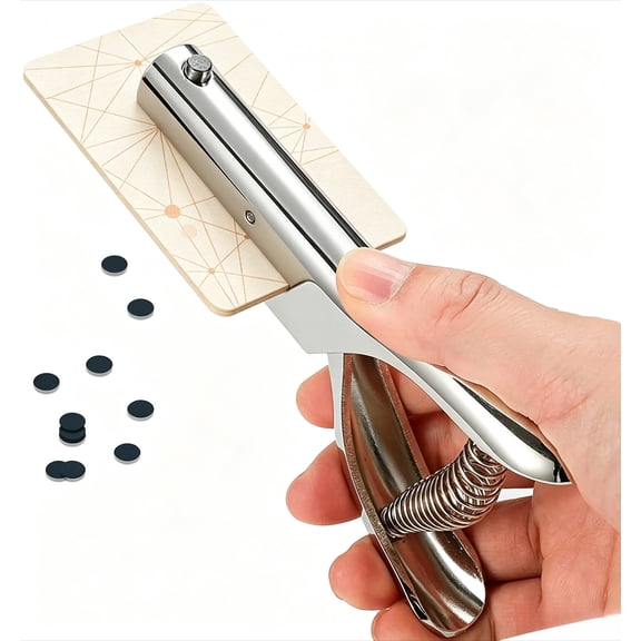 Single Hole Punch 2 Inch Reach Heavy Duty Deep Throat Hole Puncher, Zinc Alloy Paper Punch for Scrapbook, ID Card, PVC Badge, Photos (1/4" Hole)