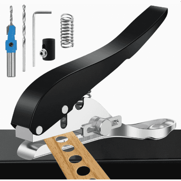 Single Hole Punch 6.18 x 3.74 Inch Cast Iron Handheld Puncher for Paper Cardstock