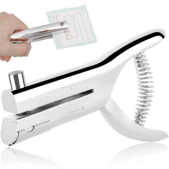 Single Hole Punch Heavy Duty 6mm/10mm Hole Puncher Handheld Paper Round Hole Punch Zinc Alloy Hand Punching Tool Portable Long Hole Punch for Paper Cardboard Photo