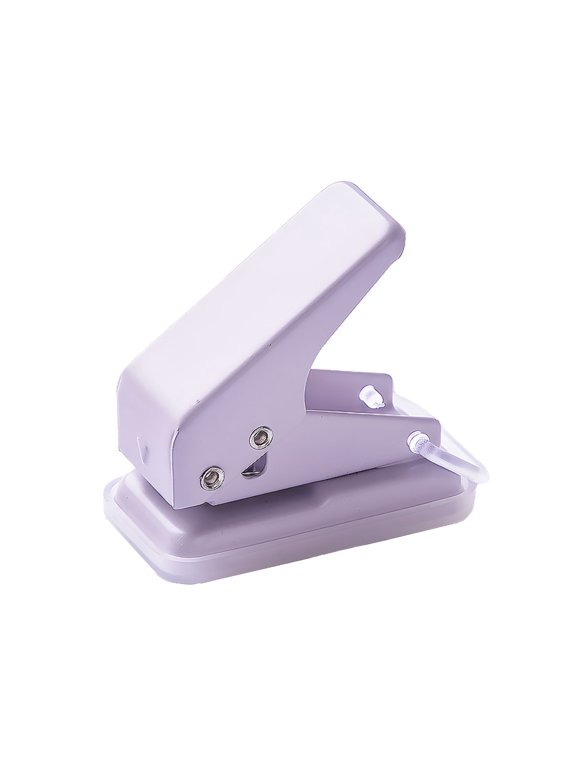 Single Hole Punch with Precision Alignment - Heavy-Duty Paper Puncher for Office & Crafting,Ergonomic Design,One Size,Purple