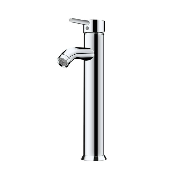 Single Hole Single-Handle Vessel Bathroom Faucet With Drain Assembly in Polished Chrome