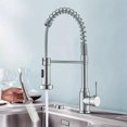 Single Hole Spring Pull Down Kitchen Sink Faucet Matte Black Finish