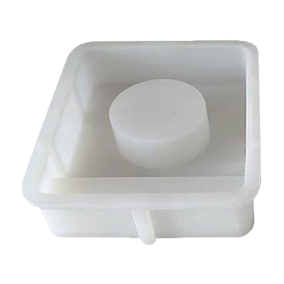 Single Hole Square Gypsum Casting Mold, DIY Plaster Craft Silicone Mould, Square Base Resin Pour Template, Reusable Soft Silicone Mold For Handmade Decor Statues