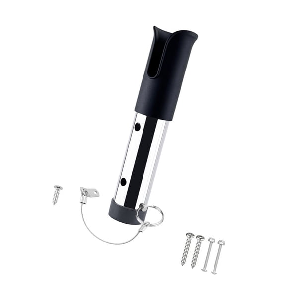 Single Hole Stainless Steel Kayak Rod Holder - Screw Mount Fishing Poles Rack for Boats & Kayaks