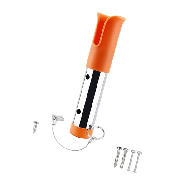 Single Hole Stainless Steel Kayak Rod Holder - Screw Mount Fishing Poles Rack for Boats & Kayaks