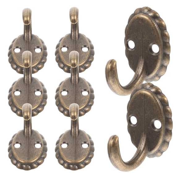 UKCOCO 10Pcs Screw Fixed Olive Green Metal Hooks for Indoor Hanging Towels Coats and Bags
