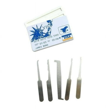 Single Hook Lock Pick Tool Locksmith Tools Credit Card Lock Pick Set With Transparent Padlock T2J9