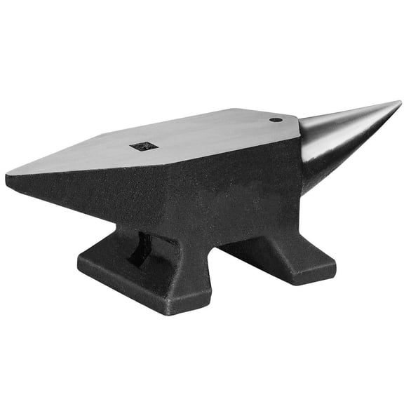Single Horn Anvil 22Lbs - Cast Steel Blacksmith Anvil, Round Horn, Stable Base, Forge Tool for Metal Shaping, Metalsmithing, Bending, Hobby & Professional Use
