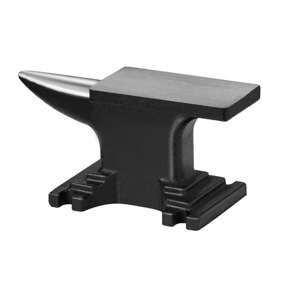 Single Horn Anvil, 8.8 Lbs Cast Steel Blacksmith Anvil, High Hardness Round Horn Anvil with Stable Base, Compact Forge Tool for Metal Bending, Shaping and Metalsmithing