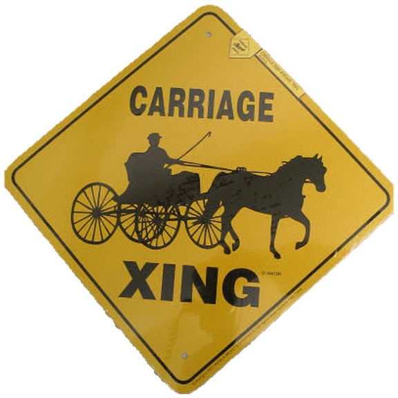 Single Horse Aluminum Carriage Xing Sign - Crossing