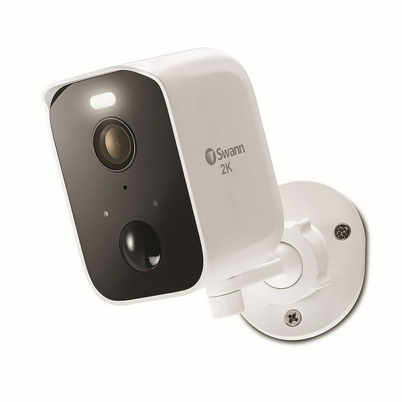 Single Indoor/Outdoor Wire-Free 2K 32GB Micro SD Card & Secure Cloud Storage Security Camera with Spotlight - White