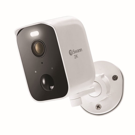 Single Indoor/Outdoor Wire-Free 2K 32GB Micro SD Card & Secure Cloud Storage Security Camera with Spotlight - White