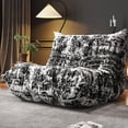 thumbnail image 1 of Single - Ink Painting Memory Foam Floor Lounge Chair, Quilted Teddy Texture Modular Sofa For Living Room Bedroom, 1 of 5