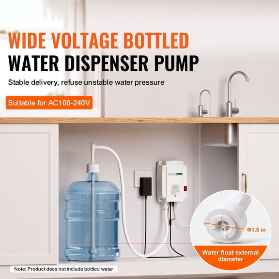 Single Inlet Automatic Electric 5 Gallon Bottled Water Dispenser Pump System, Water Jug Pump Fits Coffee Maker Fridge Ice Machine