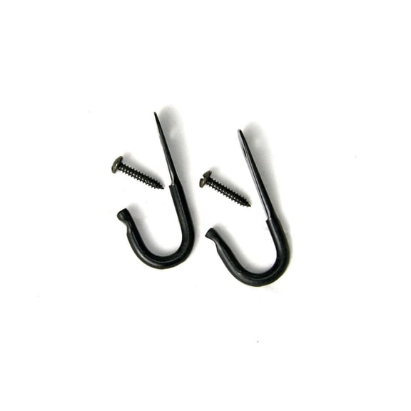 Garden Artisans J Hooks, Steel, Powder Coated Black, Used to Hang Hayracks, Tools, Towels, Clothing, 2 Count