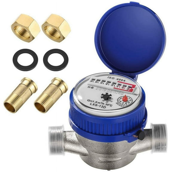 Single Jet Water Meter Brass Water Meter Home and Garden Use Flow Water Meter