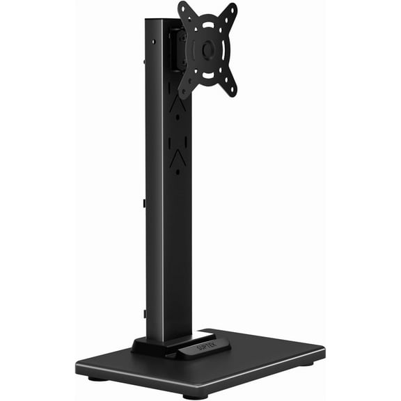 Single LCD Monitor Stand Mount Riser for 13-43 Inch Screen | Holds up to 44lbs, Free-Standing, Swivel, Height Adjustable, Rotation, 50-100mm VESA Base