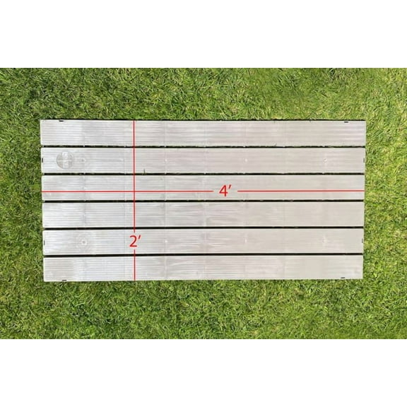 Single Large 2' X 4' Raised Dog Kennel Run Flooring Panel Gray