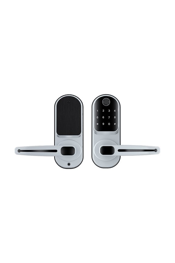 Single Latch Fingerprint Smart Lock Aluminum Alloy Electronic Lock for Wooden Door ,Easy DIY Installation