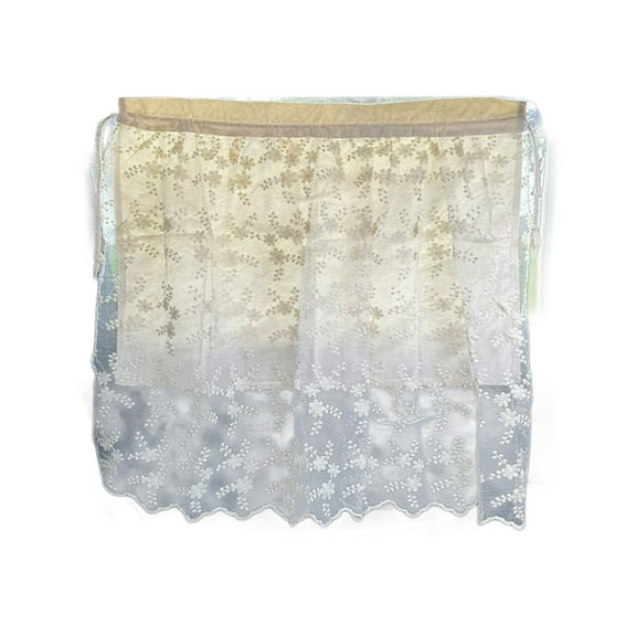 Single Layer Car Side Window Sunshade Curtain With Embroidery Khaki Cotton 23.62 X 19.68 X 0.20 Inches Uv Protection For Baby And Passengers A