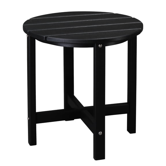 Single Layer End Table Round HDPE Side Table Black 46*46*46cm
