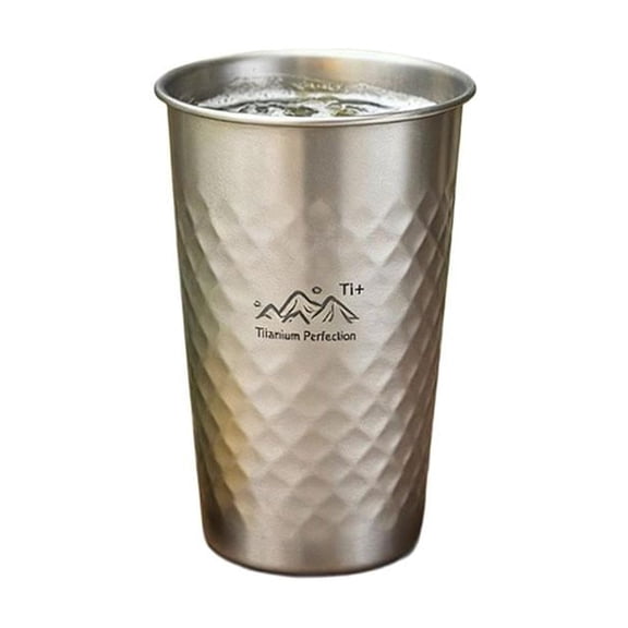 Single-Layer Honeycomb Stainless Steel Cold Water Cup, Titanium Purified 304 Stainless Steel, 350ml/500ml/600ml, Silver Retro Design