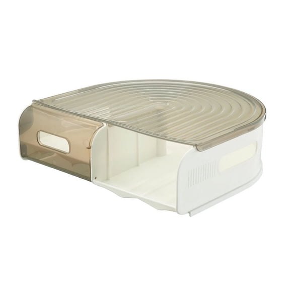 Single Layer Plastic Scroll-Proof Storage Box Transparent U-Shaped Apricot Kitchen Egg Organizer