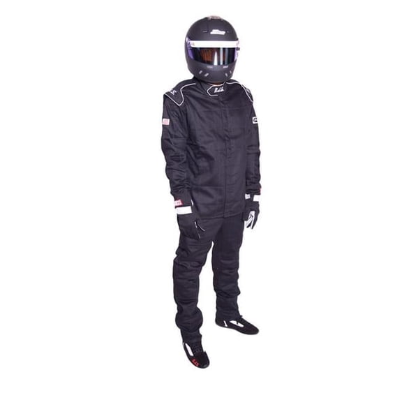 Single Layer SFI-1 Proban Cotton Fire Jacket, Black - Large