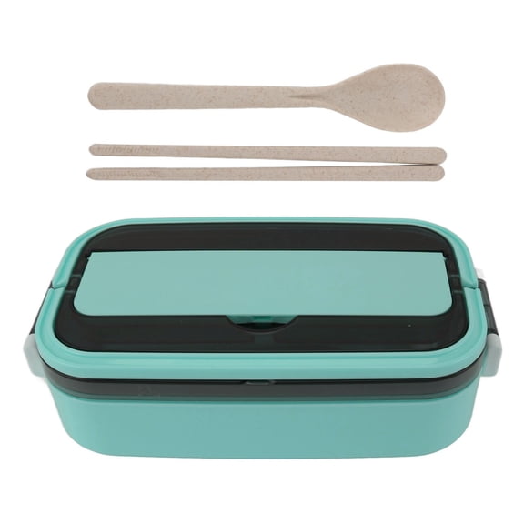Single Layer Stainless Steel Bento Box - Microwave Safe Lunch Container with Divider, Mint Green