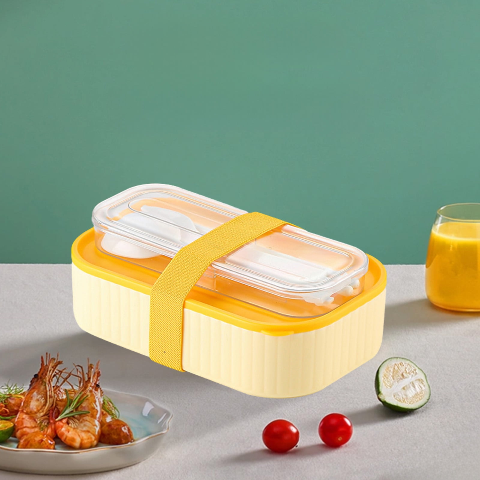 Single Layer portable utensils set with case Compartment lunch ...