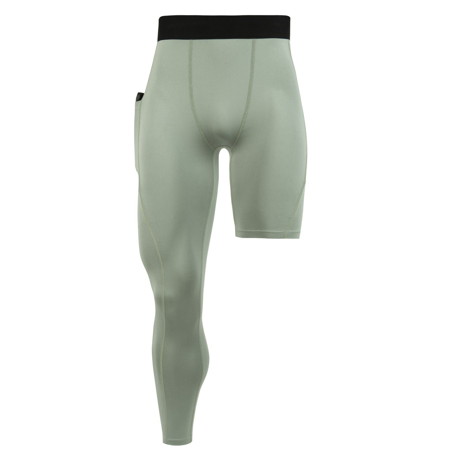 Single Leg 3/4 Compression Tights, Unisex Sports Compression Pants, One