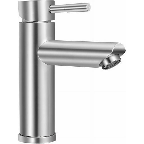 Single Lever Bathroom Faucet, One-Hole Installation with Brushed Nickel Finish, for Modern Design & Easy Temperature Control