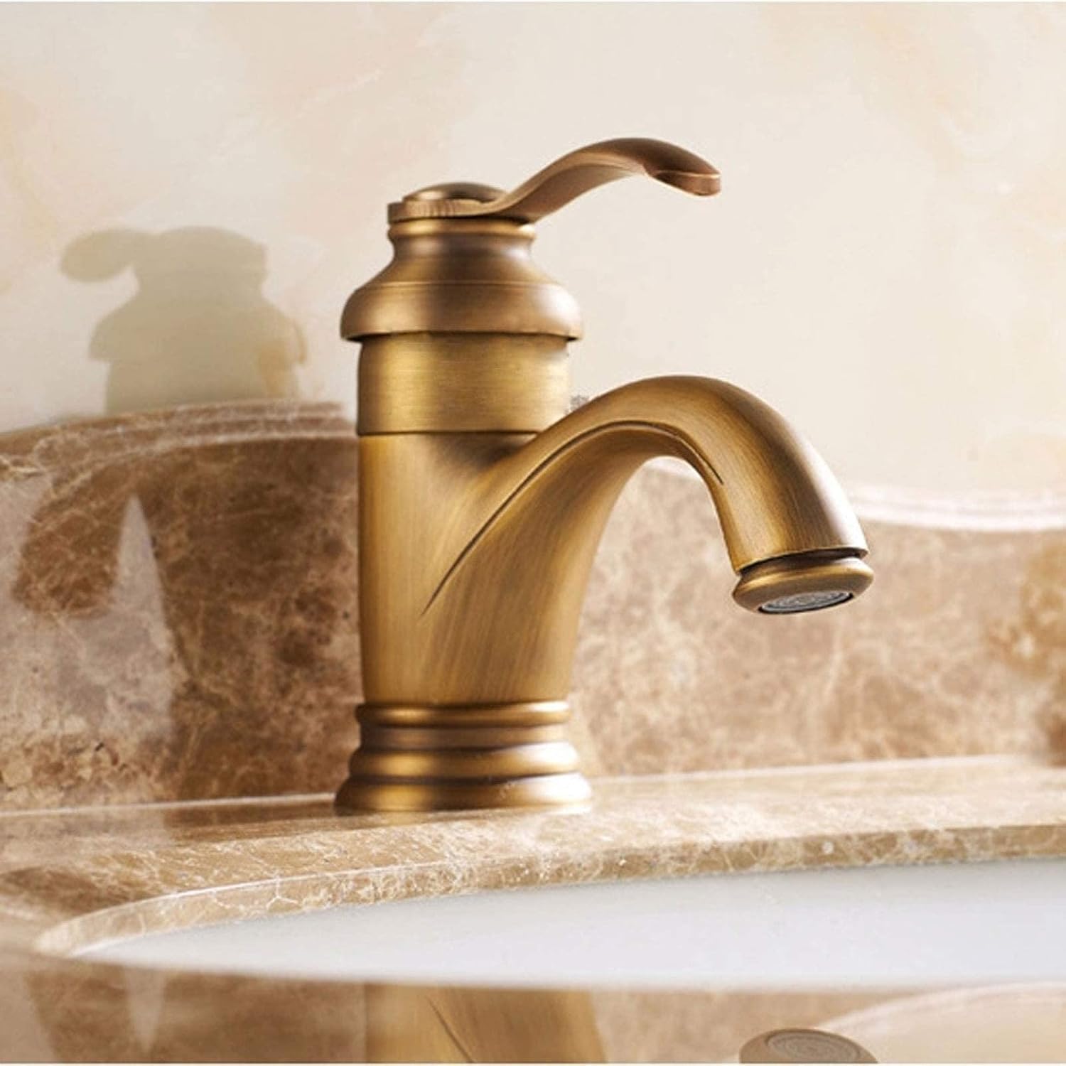 Single Lever Brushed Mixer Faucet, Brass Sink Mixer Tap with Bubbler