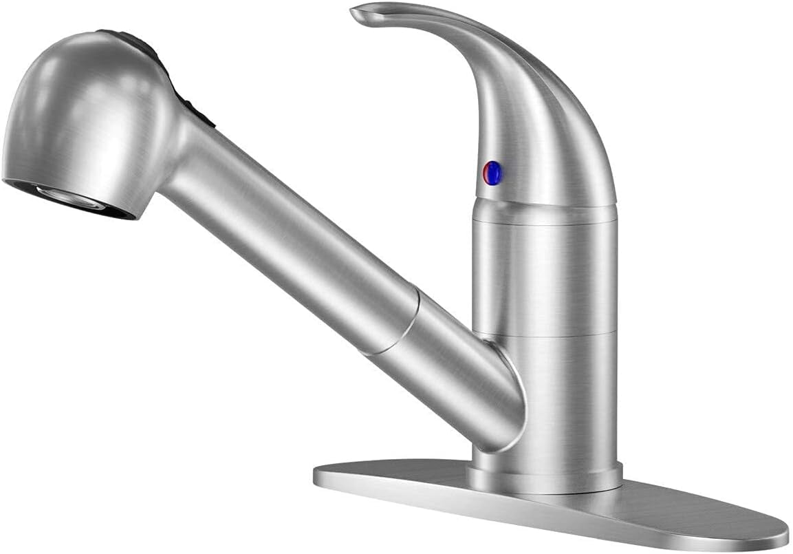 Utility Sink Faucet With Separate Sprayer Single Lever Pull Out Kitchen Sink Faucets, Single Handle Low Arch