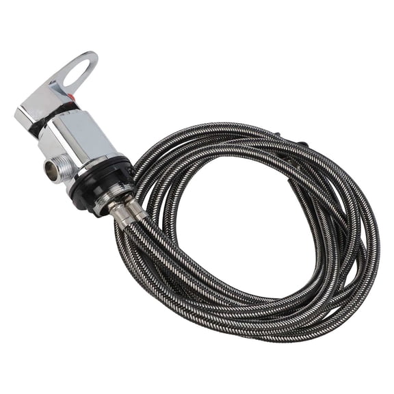 Single Lever Shower Mixer For RV for Camper, Zinc Alloy And Stainless Steel Bath Tap With 1500Mm Push Mount Pipe, G1/2 Inch Outlet For Caravan Marine Boat, Silver Finish(Black)