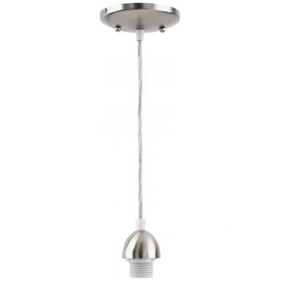 Single Light Nickel Mini Pendant Lit