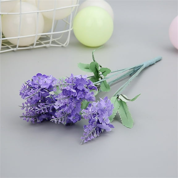 Single Light Purple 10-Head Lavender Simulation Bouquet A, Artificial Lavender Flower for Bouquets Wedding Home 10 Heads (1 Bunch of Light Purple Lavender)