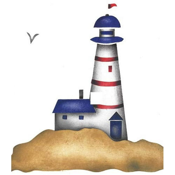 Single Lighthouse Wall Stencil SKU #1583 by Designer Stencils