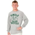 thumbnail image 1 of Single Like My Bicycle Gear Hipster Long Sleeve TShirt Men Women Brisco Brands X, 1 of 6