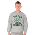 thumbnail image 1 of Single Like My Bicycle Gear Hipster Unisex Plus Fleece Graphic Sweatshirt Brisco Brands 4X, 1 of 5