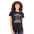 thumbnail image 1 of Single Like My Bicycle Gear Hipster Womens Fitted Plus Size Graphic Tee Brisco Brands 2X, 1 of 5