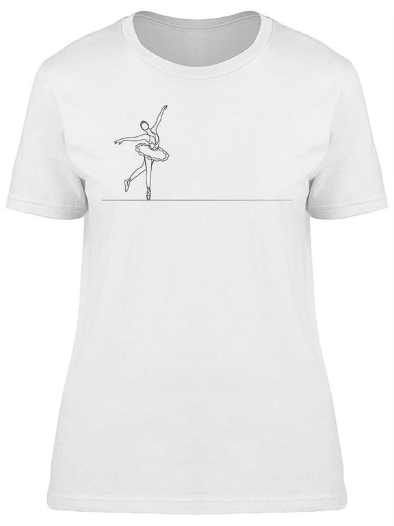 Single Line Ballet Dancer T-Shirt Women -Image by Shutterstock, Female x-Large
