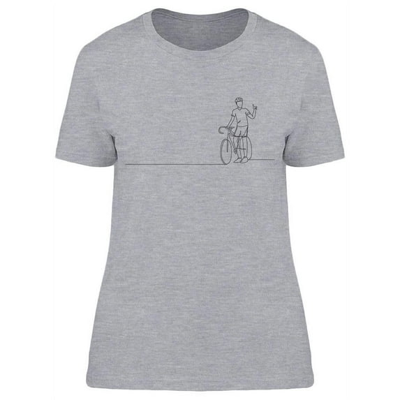 Single Line Bicycle Racer T-Shirt Women -Image by Shutterstock, Female Large