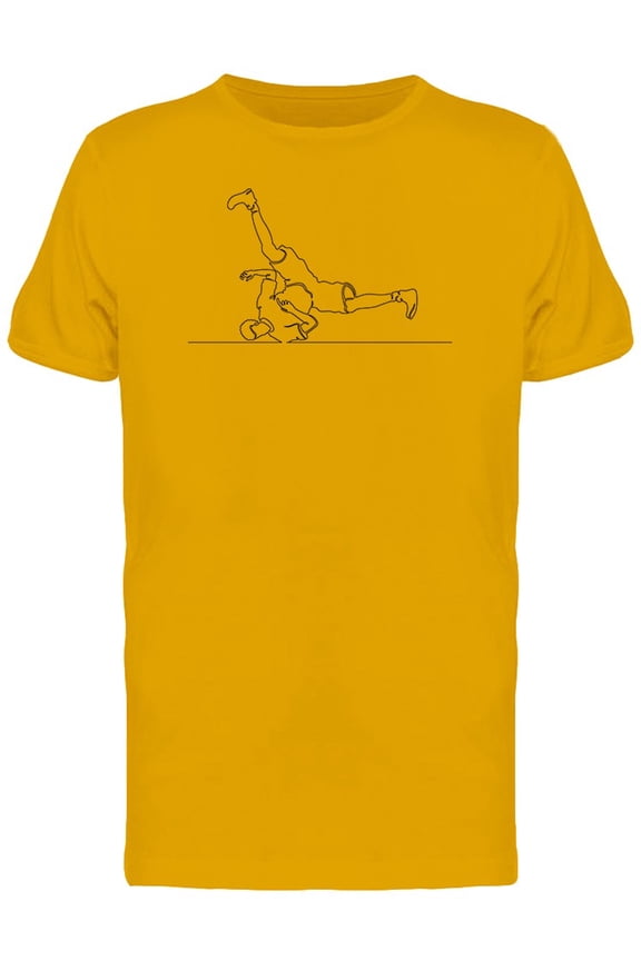 Single Line Break Dance T-Shirt Men -Image by Shutterstock, Male Medium