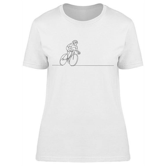 Single Line Cyclist Man T-Shirt Women -Image by Shutterstock, Female Large