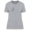 thumbnail image 1 of Single Line Cyclist Man T-Shirt Women -Image by Shutterstock, Female Small, 1 of 2