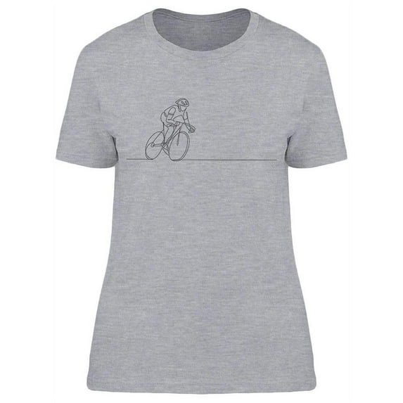 Single Line Cyclist Man T-Shirt Women -Image by Shutterstock, Female Small